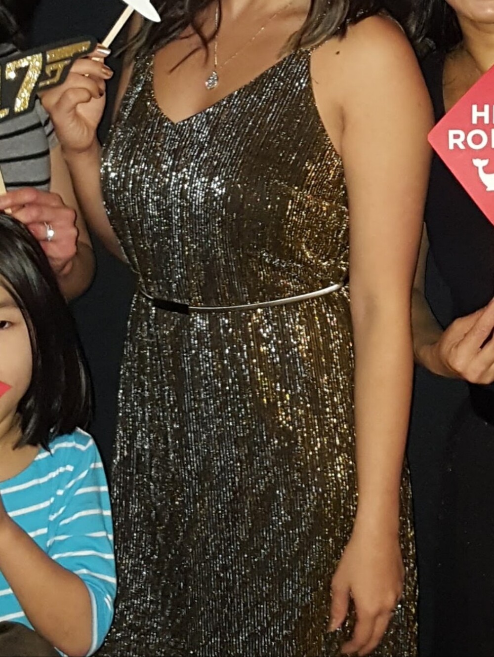 Strappy Gold/Silver Slip Dress